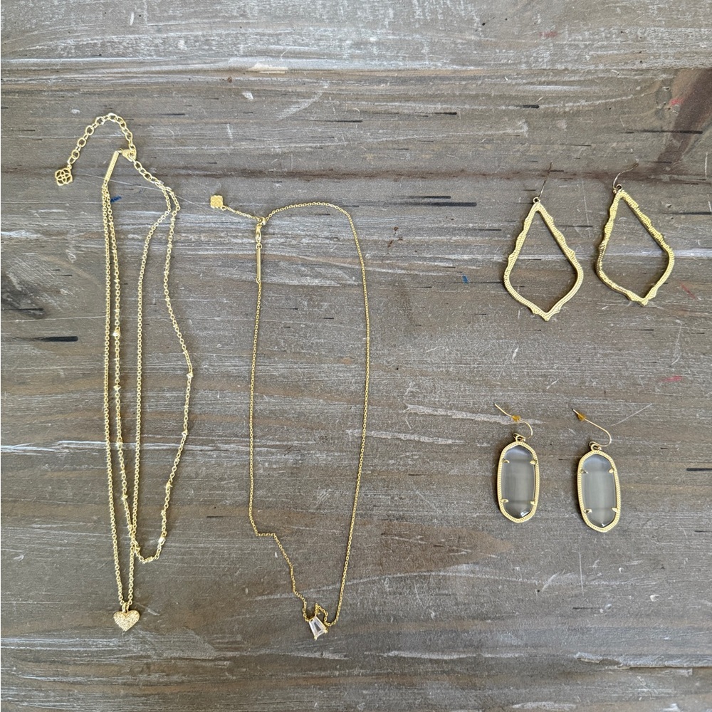 Lot of Kendra Scott jewelry-2 necklaces and 2 pair of earrings